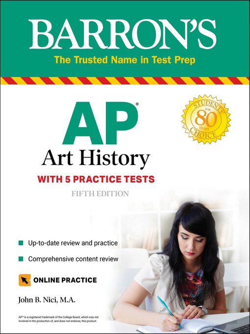 Cover of AP Art History: 5 Practice Tests + Comprehensive Review + Online Practice